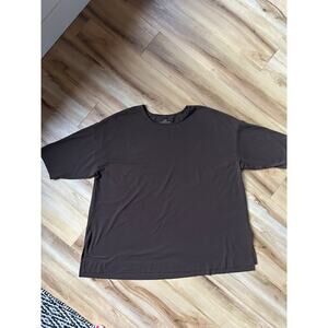 J JILL 4XL Brown Luxe Supima Ballet Sleeve Round Neck Knit Tunic EUC